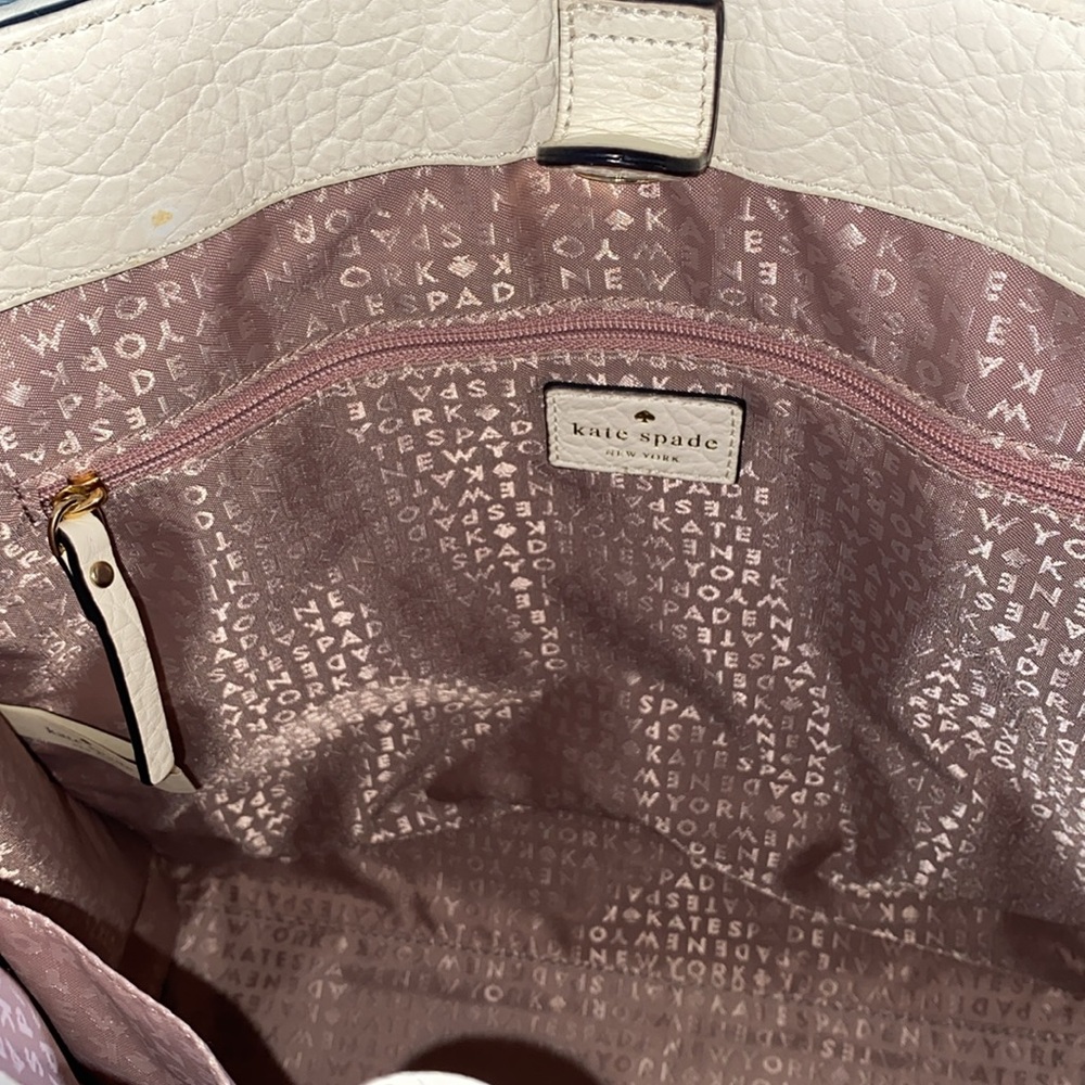 *SOLD*Kate Spade Perri Lane Lazer Cut Bubbles w/ Pebble Leather Tote/Cream/White - Picture 16 of 17